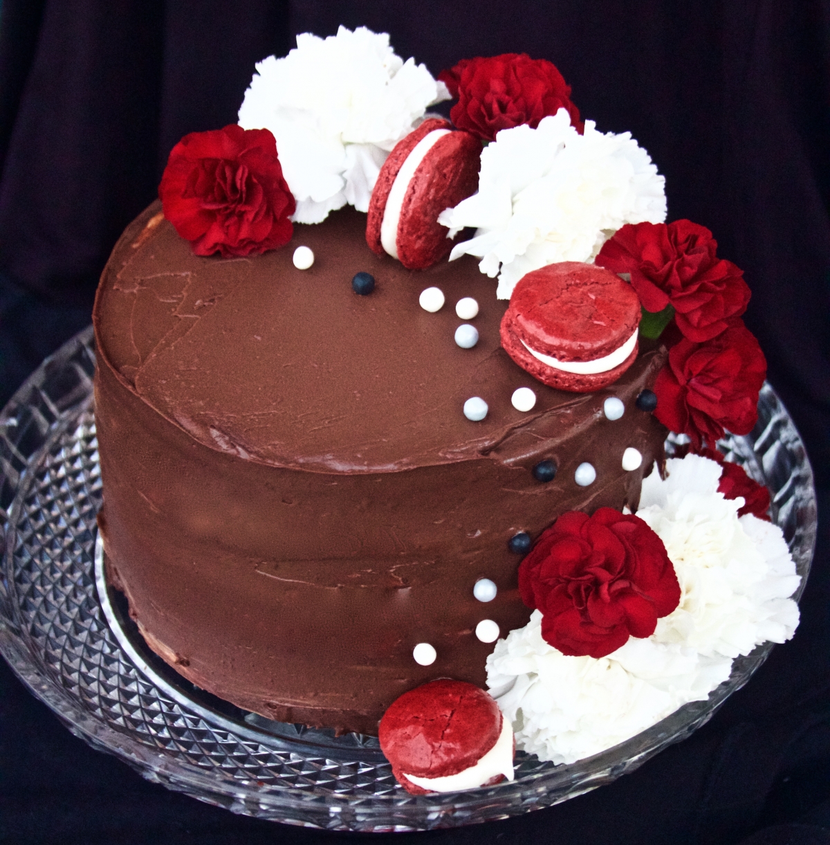 Red Velvet Layer Cake With White Chocolate Mousse And Chocolate Ganache